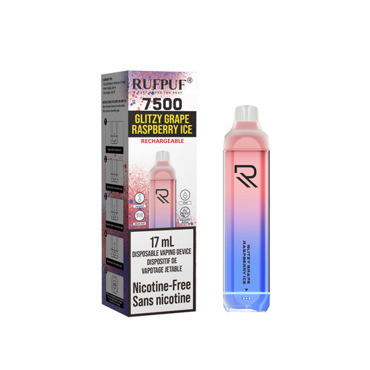 Rufpuf 7500 Zero Nic - Glitzy Grape Raspberry Ice