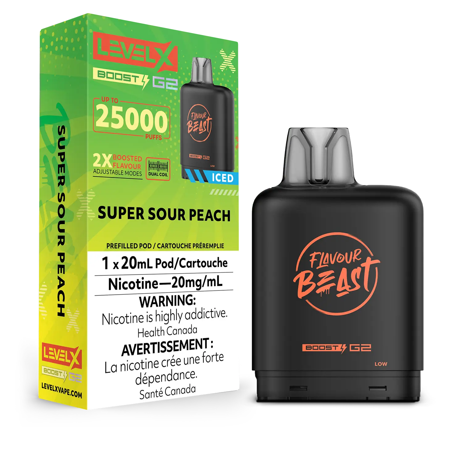 Level X Boost G2 Flavour Beast - Super Sour Peach Iced