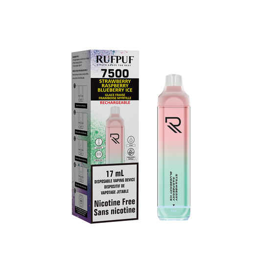 Rufpuf 7500 Zero Nic - Lit Strawberry Raspberry Blueberry Ice