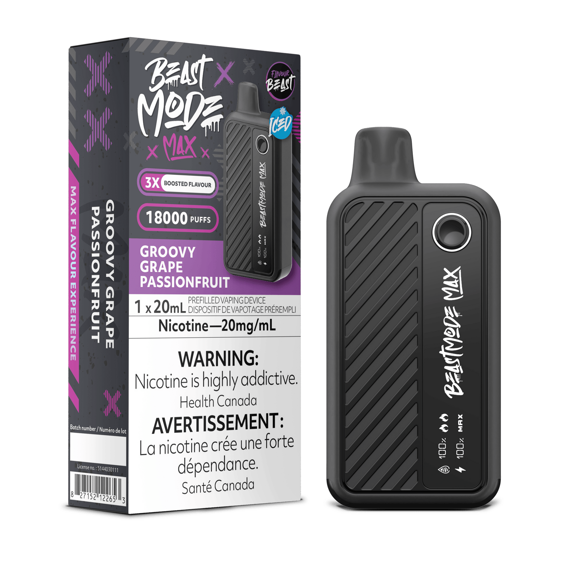 Flavour Beast BEASTMODE MAX - Groovy Grape Passionfruit - Vapor Shoppe