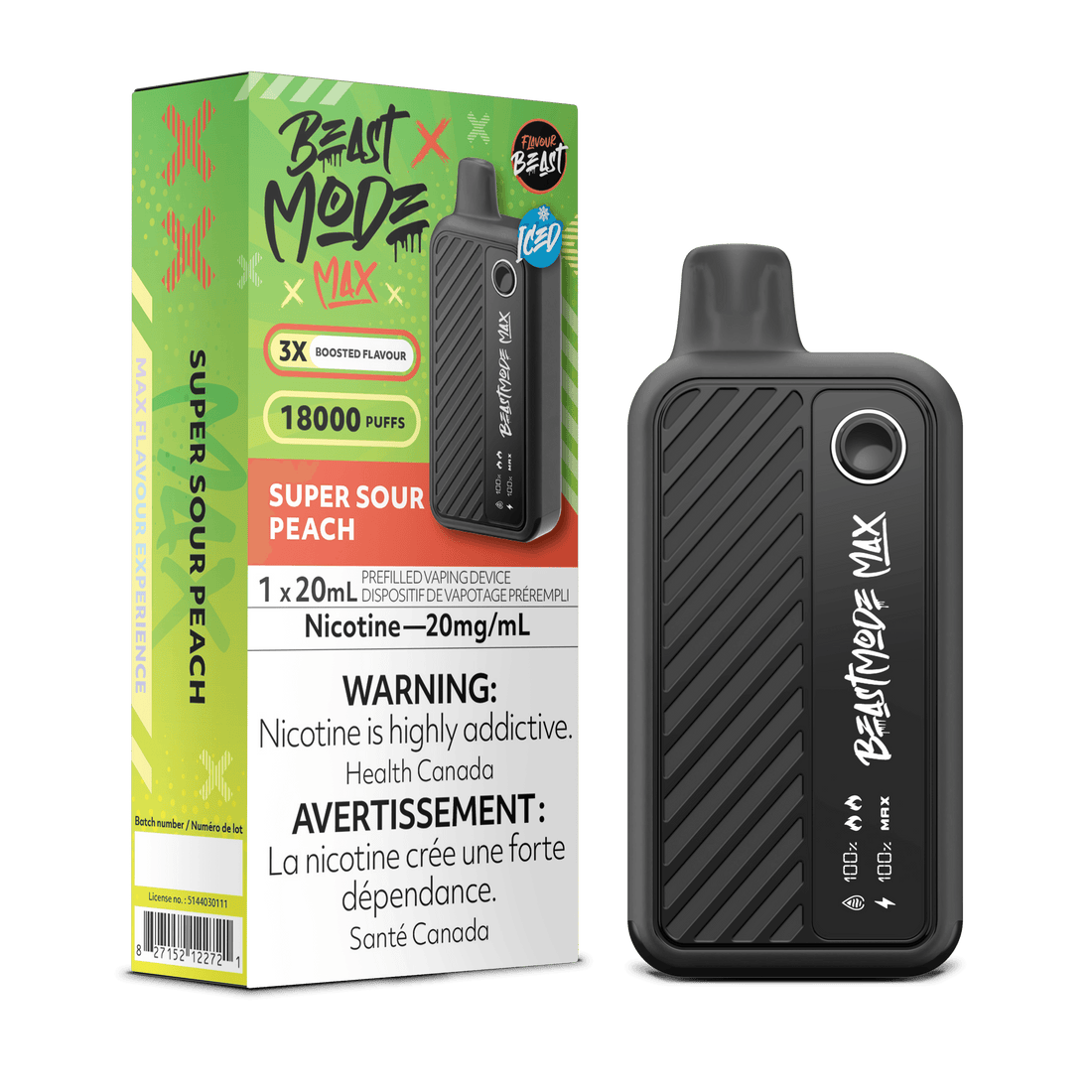 Flavour Beast BEASTMODE MAX - Super Sour Peach - Vapor Shoppe