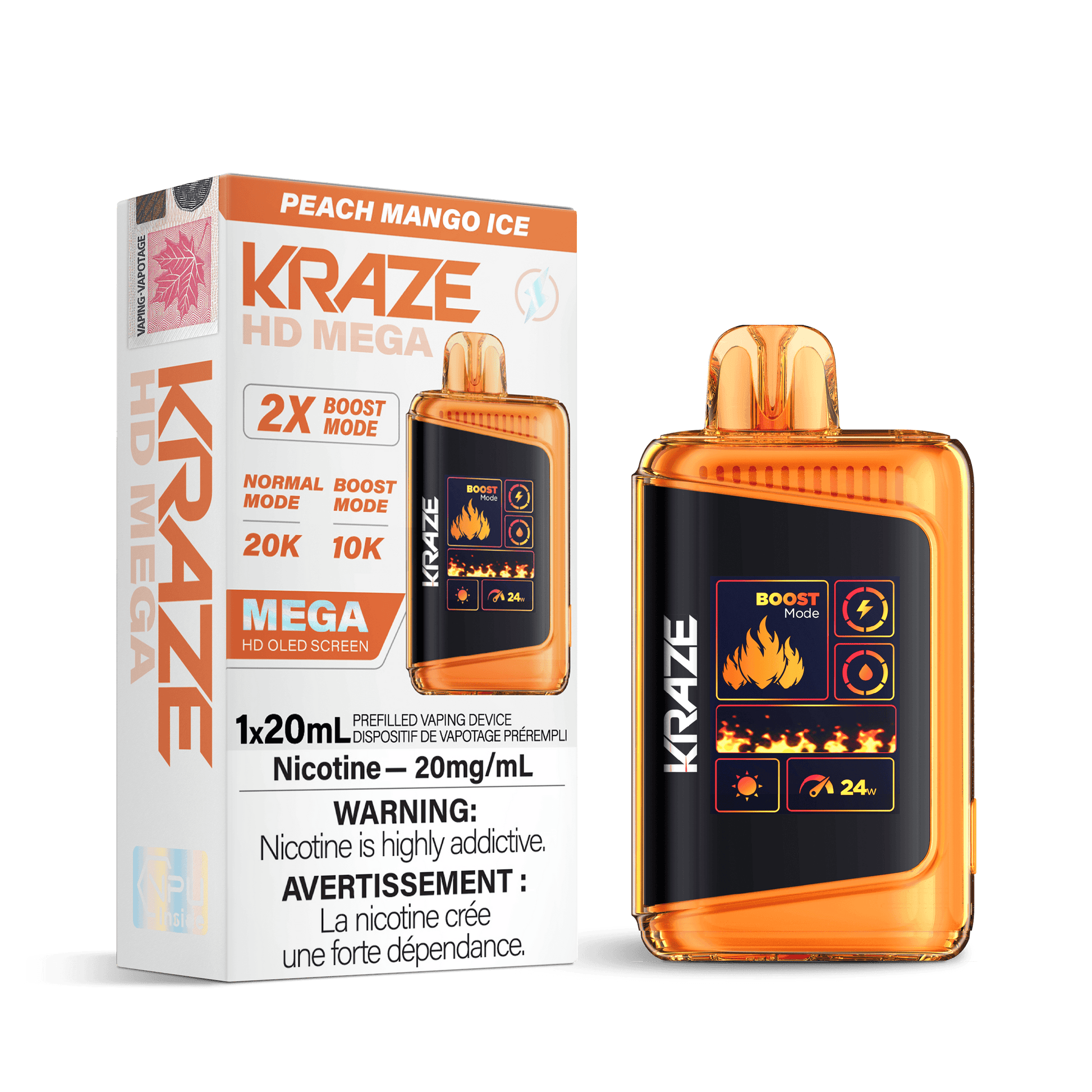 Kraze HD Mega - Peach Mango Ice - Vapor Shoppe