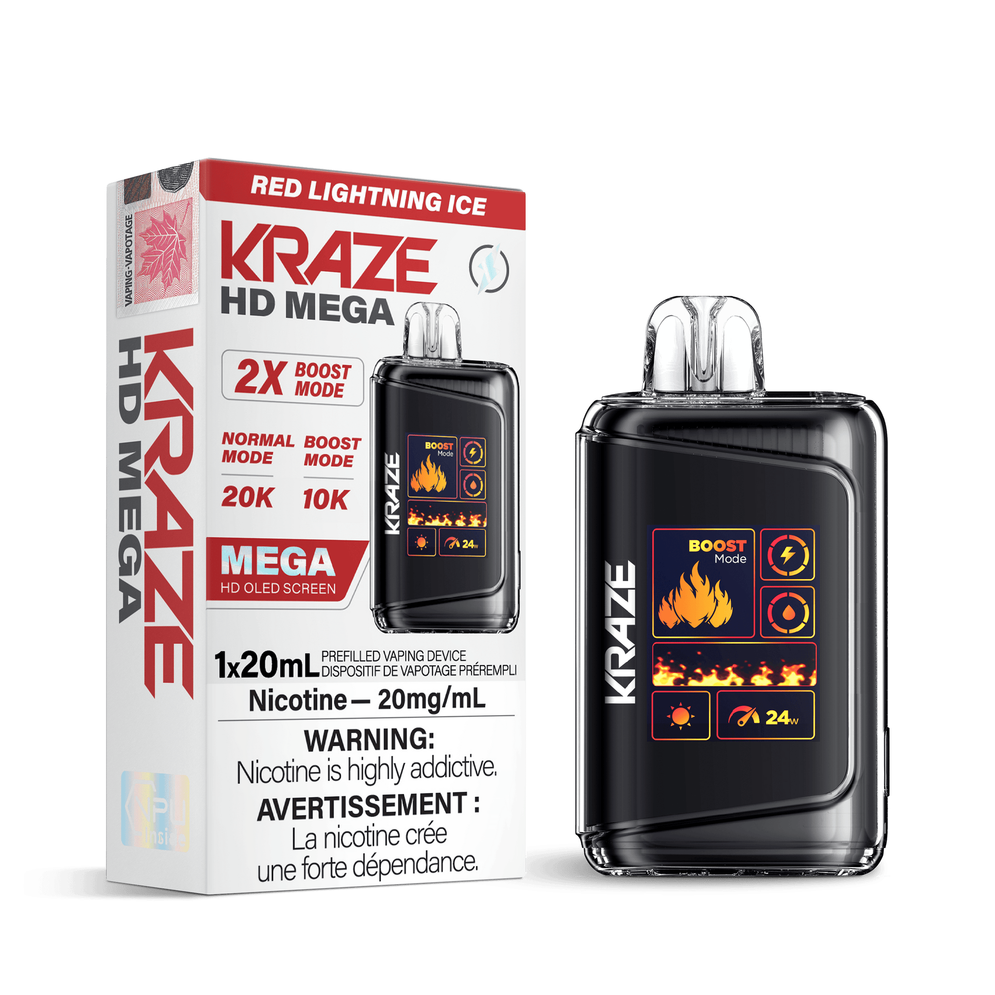 Kraze HD Mega - Red Lightning Ice - Vapor Shoppe