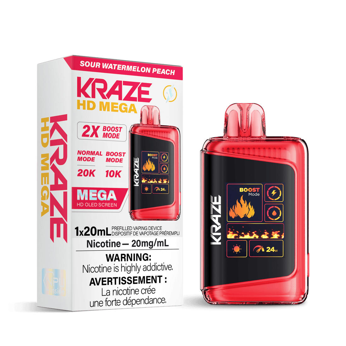 Kraze HD Mega - Sour Watermelon Peach - Vapor Shoppe