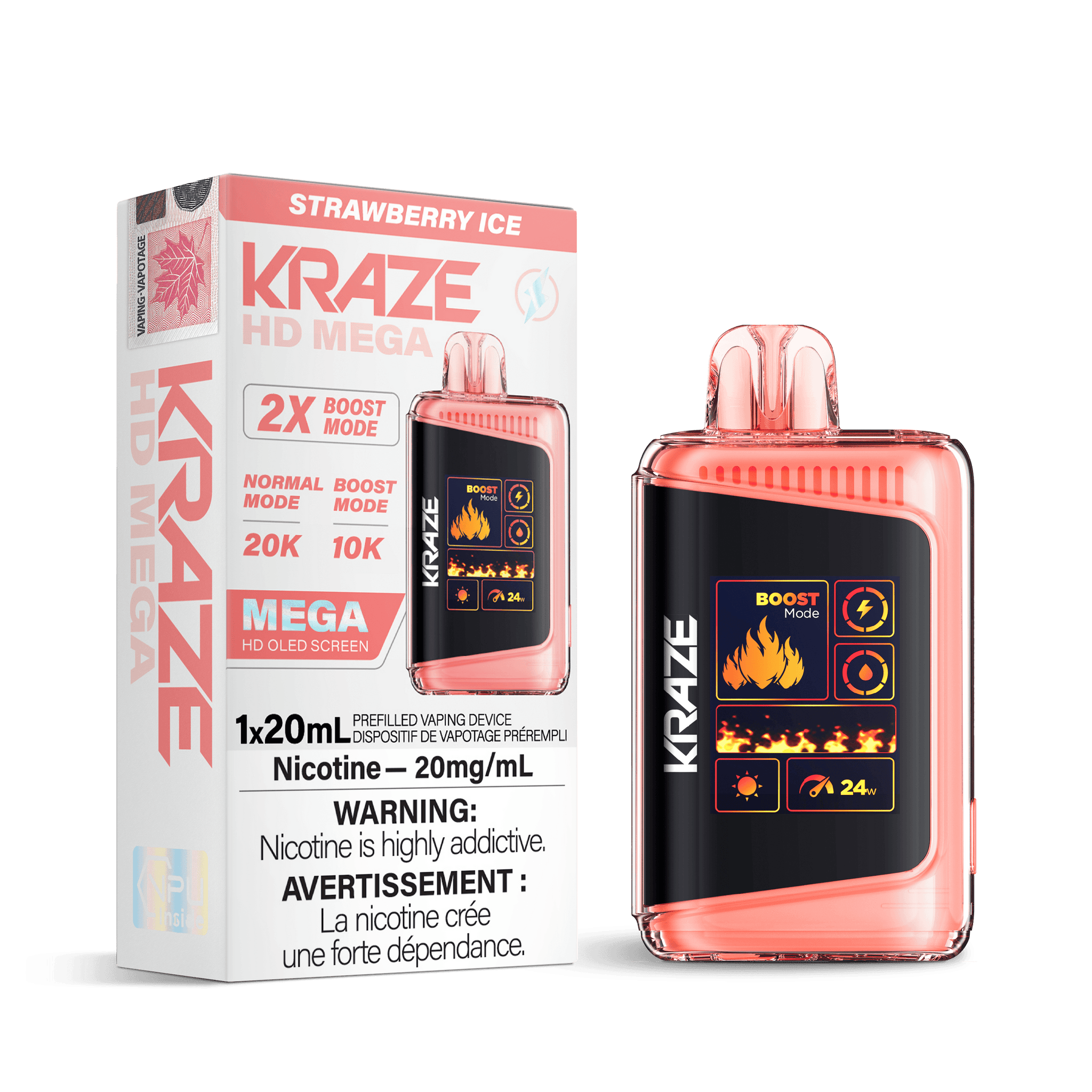 Kraze HD Mega - Strawberry Ice - Vapor Shoppe