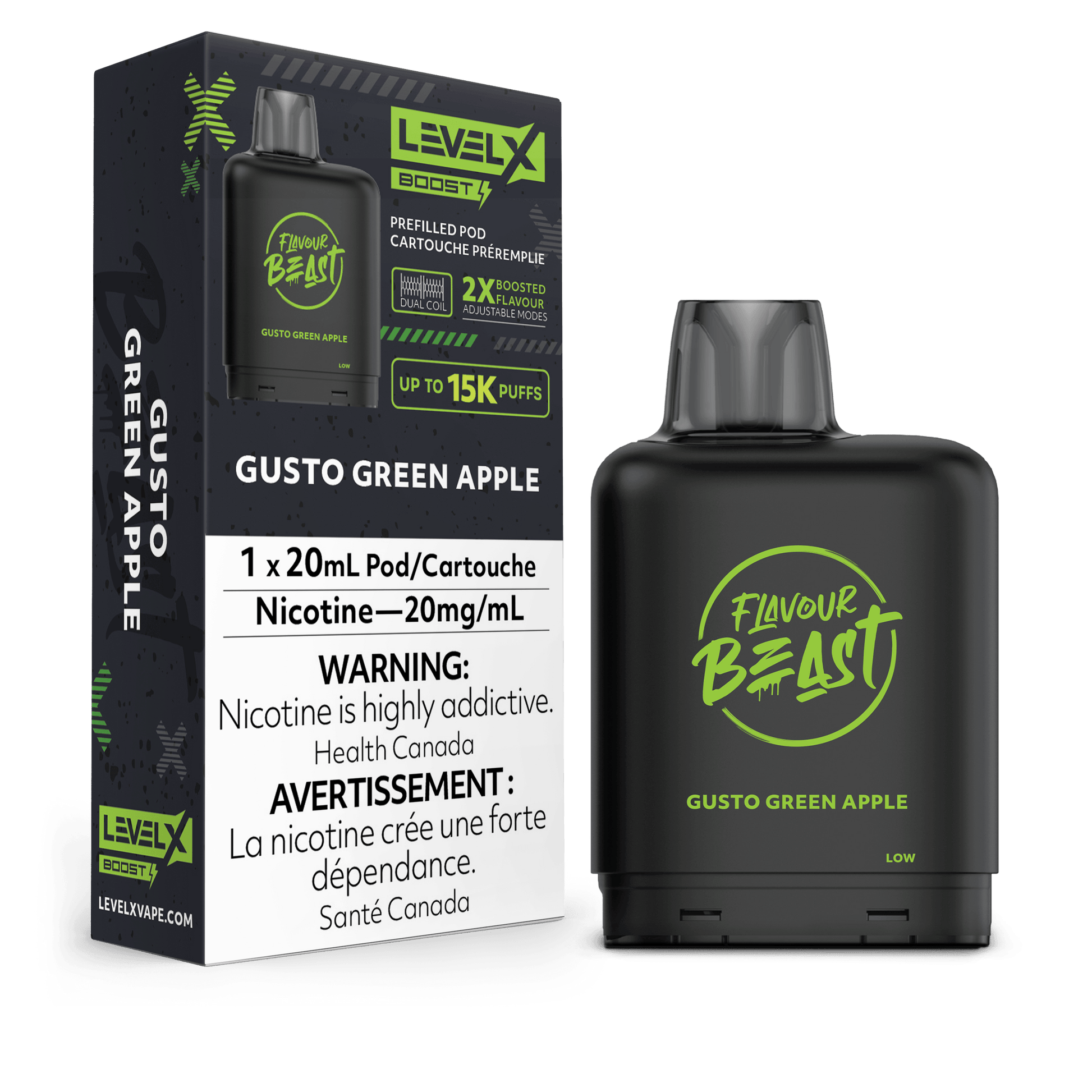 Level X Boost Flavour Beast - Gusto Green Apple - Vapor Shoppe