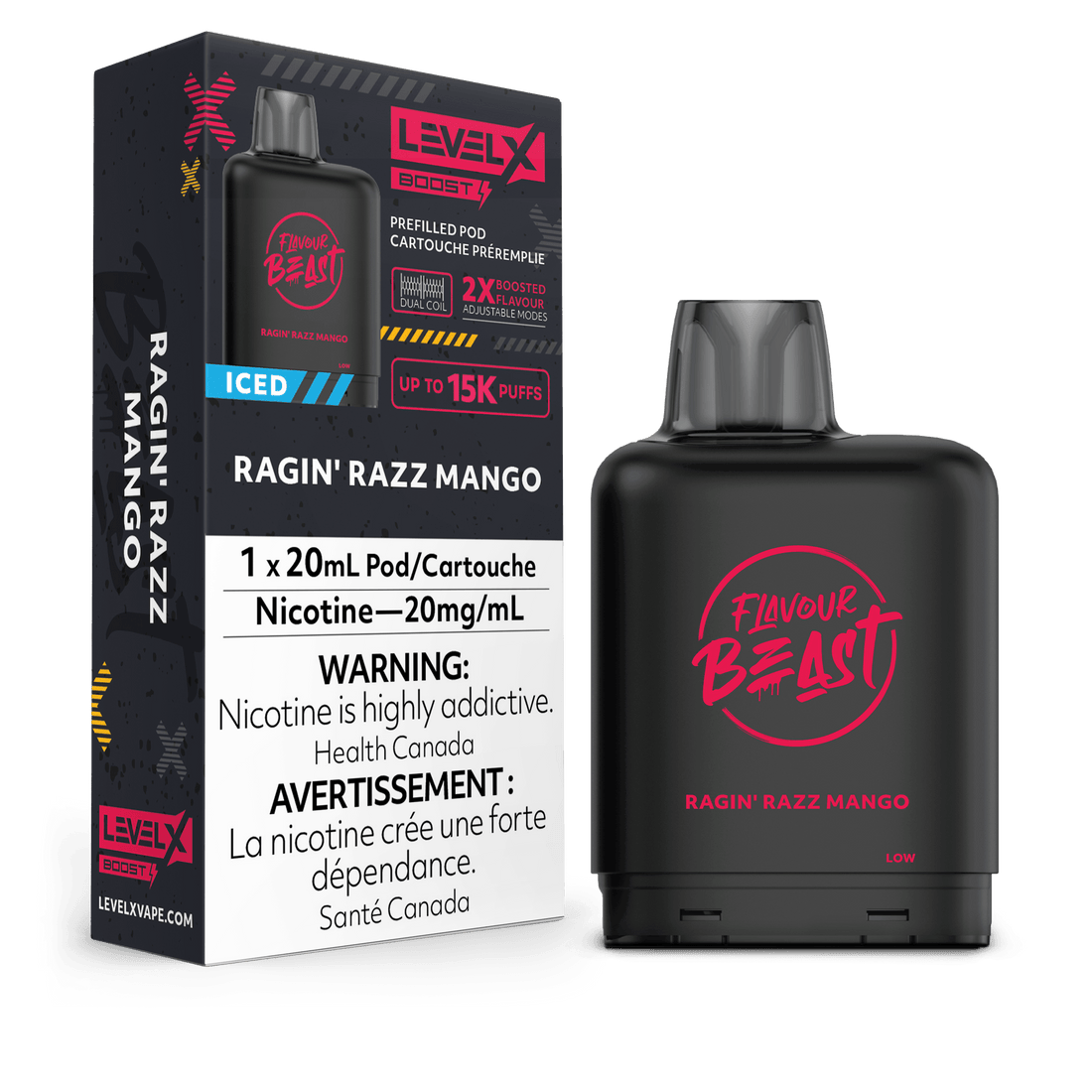 Level X Boost Flavour Beast - Ragin' Razz Mango Iced - Vapor Shoppe