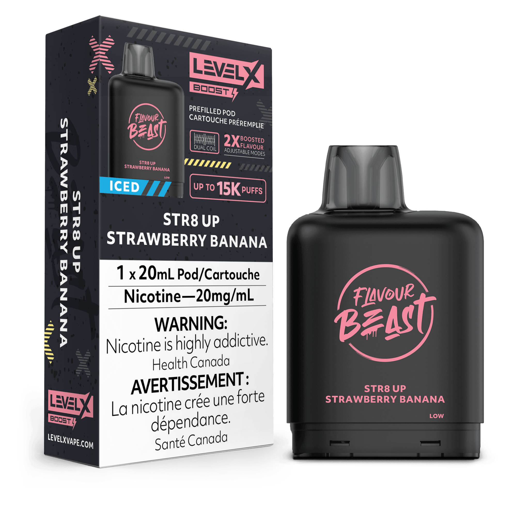 Level X Boost Flavour Beast - STR8 Up Strawberry Banana Iced - Vapor Shoppe