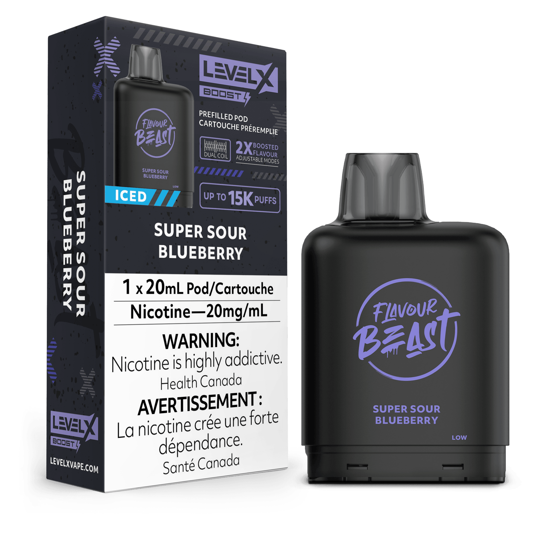 Level X Boost Flavour Beast - Super Sour Blueberry Iced - Vapor Shoppe