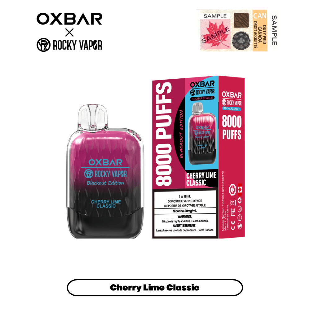 OxBar G8000 Cherry Lime Classic Disposable Vape, 8000 Puffs - Vapor Shoppe