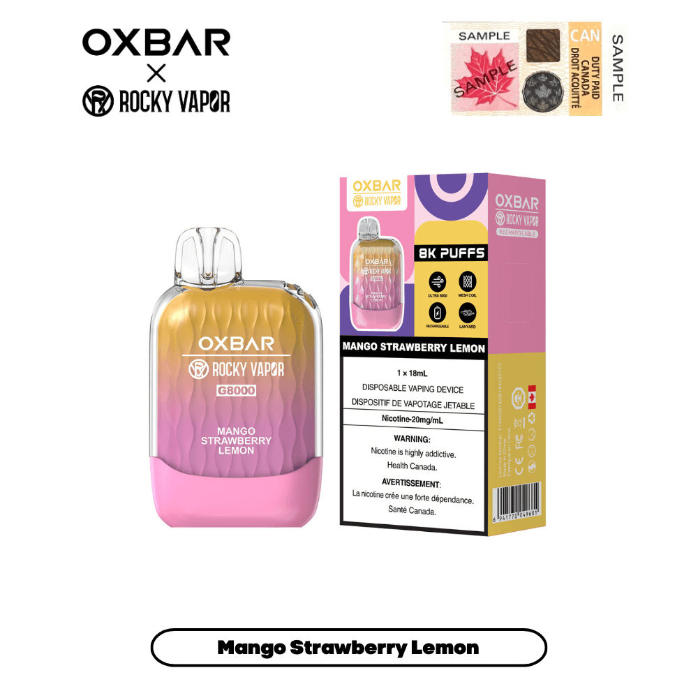 OxBar G8000 Mango Strawberry Lemon (Limited Edition) Disposable Vape ...