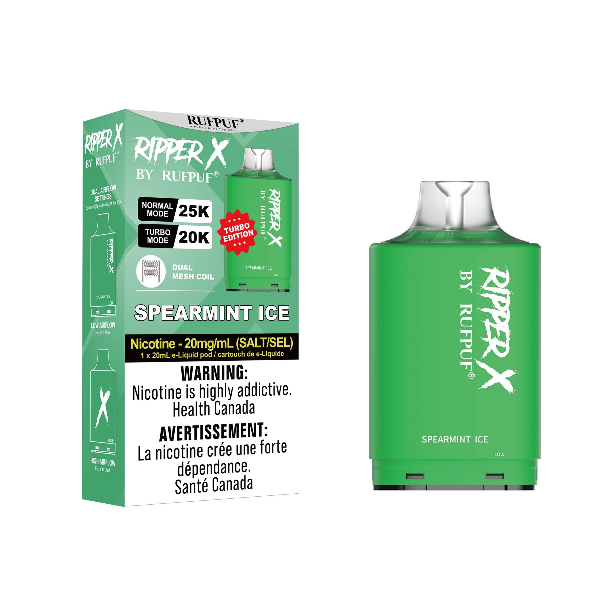 Pod Ripper X 25K - Menthe verte glacée