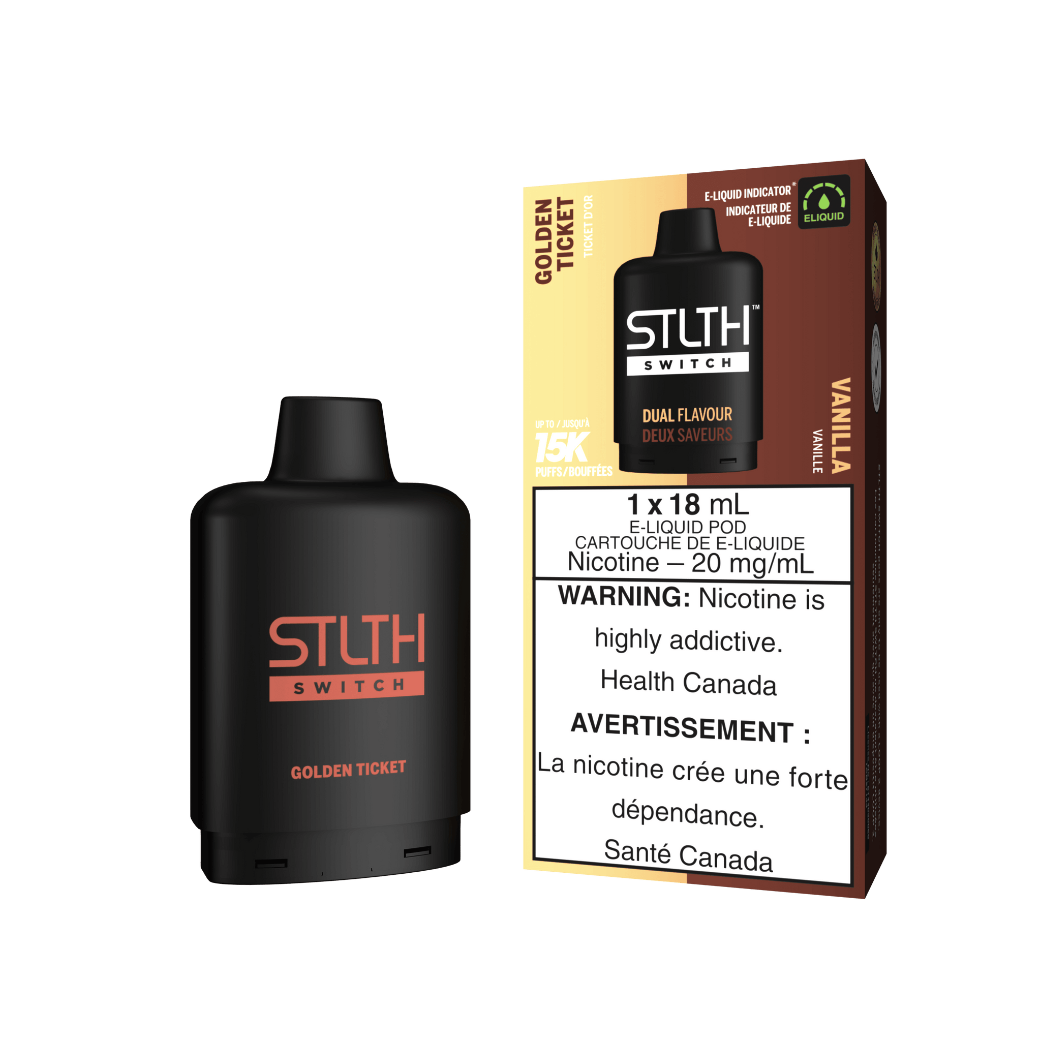 STLTH Switch - Golden Ticket & Vanilla - Vapor Shoppe